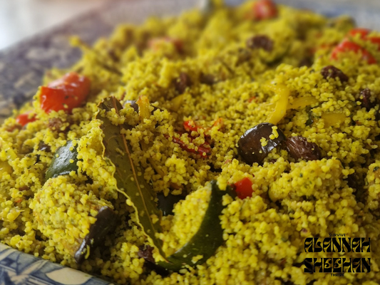 Roast vegetable, kale and herb couscous