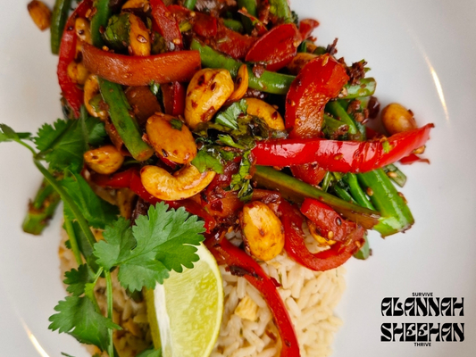 Mixed vegetable and cashew stir fry