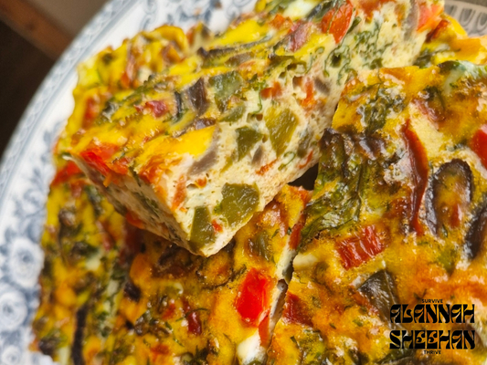 Pepper, onion and dill baked omelette