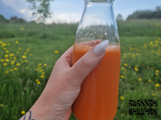 Carrot, lime and ginger juice